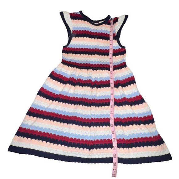 Janie and Jack Striped Knit Dress - Pink, Blue, Navy - Picture 5 of 9